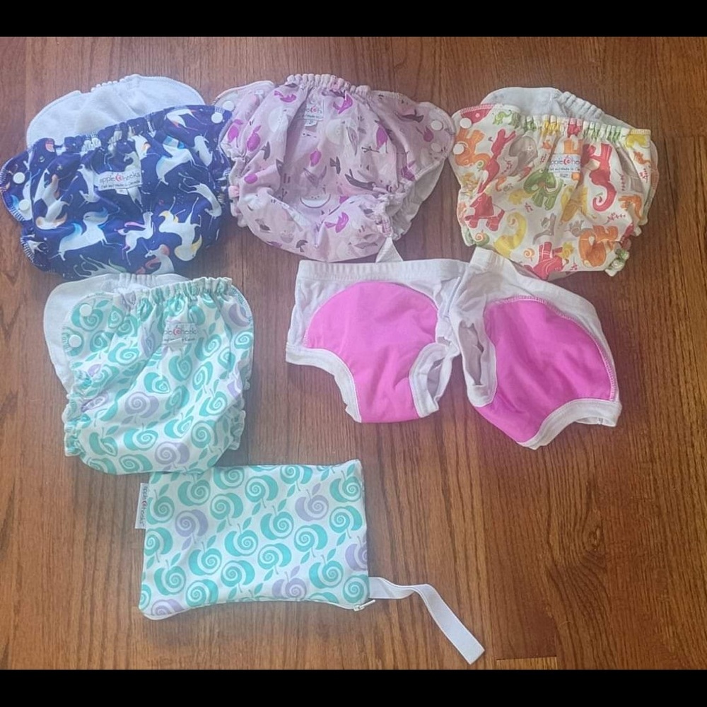-AppleCheeks cloth diapers,swim diapers,bag lot